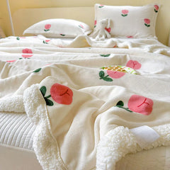 Cartoon Printed Lamb Wool Blanket Thick