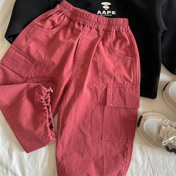 Kids Pants Girdle Overalls Baby Wide Leg Pants Girls Pants Teenage Girls Clothing Cargo Clothes