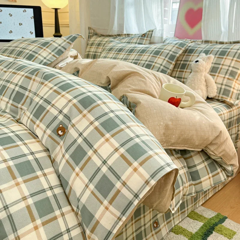 100% Cotton Printed Duvet Cover Single Piece Fresh Style Bedding Cover Soft Breathable Quilt Cover
