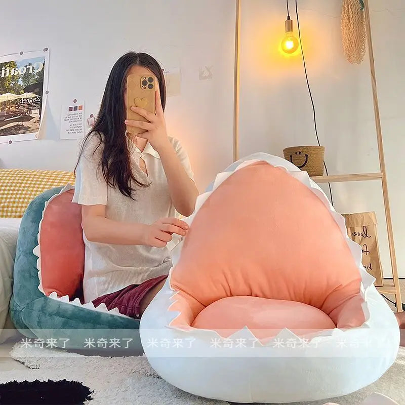 Shark Shaped Lazy Cushion on The Ground,Tatami Futon Bedroom Balcony Bay Window Floor Soft Cushion,Children's Reading Area Chair