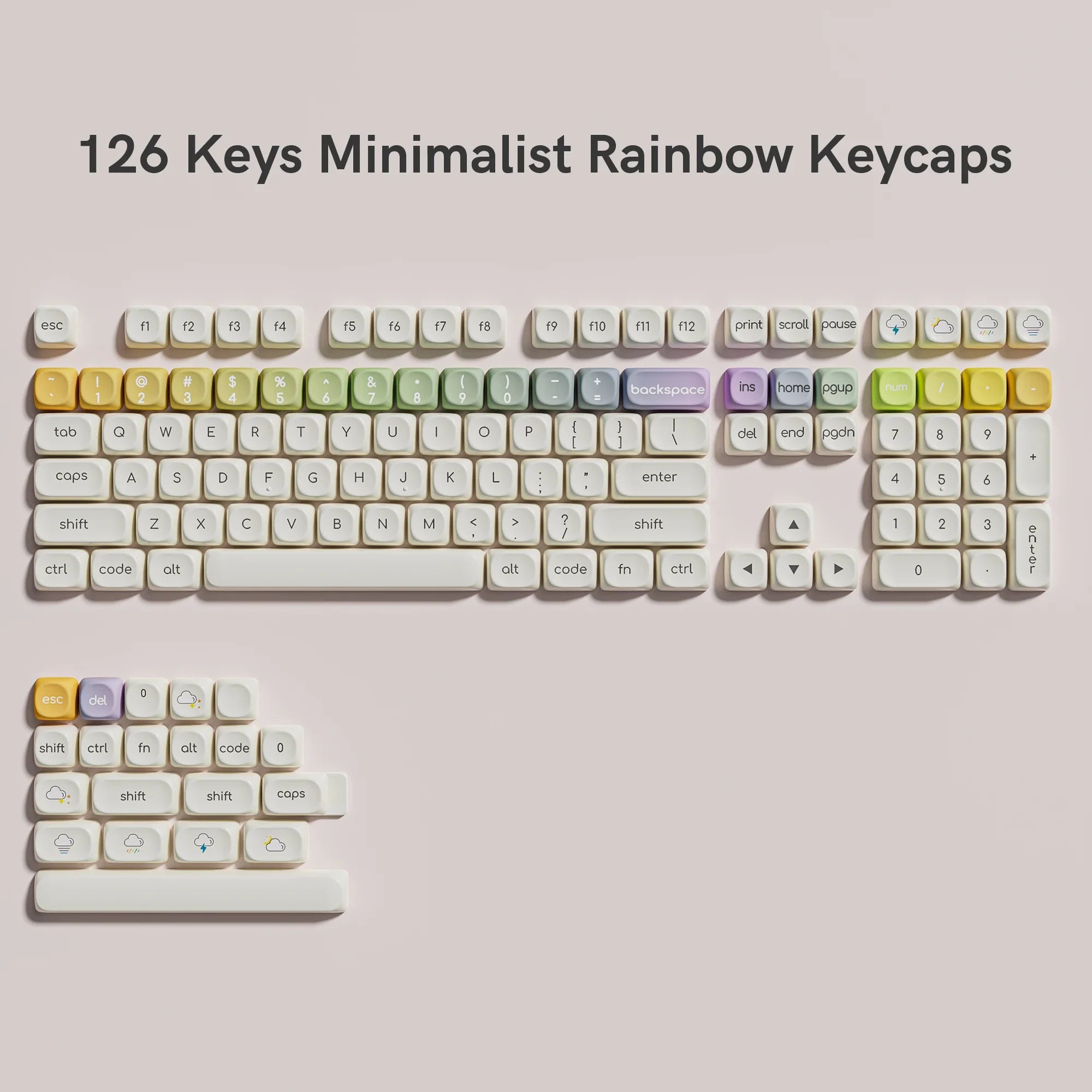Pink Cat Dye Sublimation PBT Keycaps 136 Keys MOA Profile Keyboard Keycaps