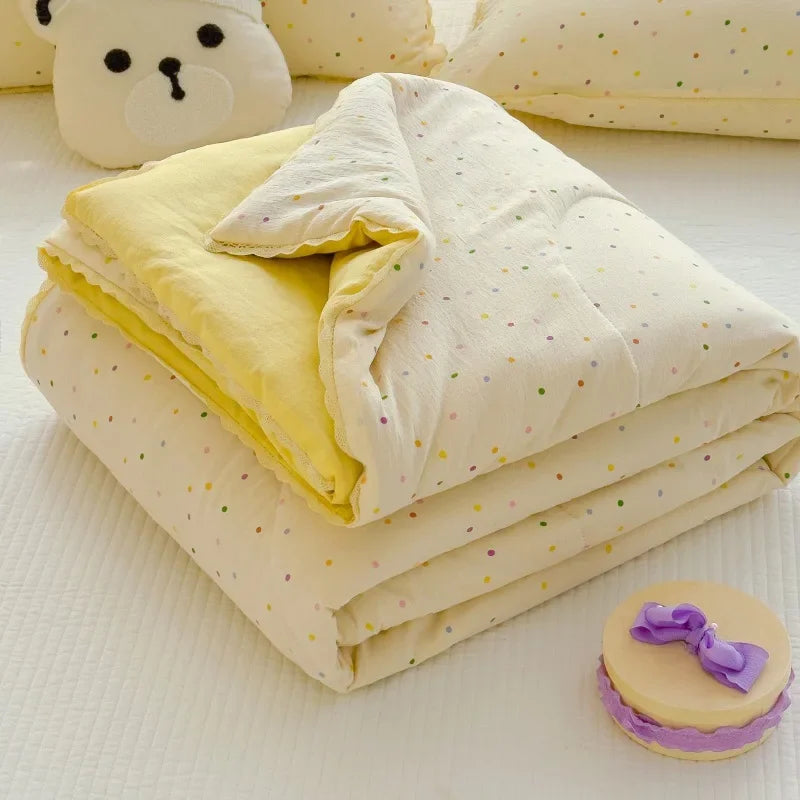 Sweet Printed Air-Condition Blanket Soft Skin-Friendly quilted quilt Breathable Cooling Comforter Queen King Beds