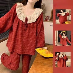 Sweet Print Pajamas Set Long Sleeve Top