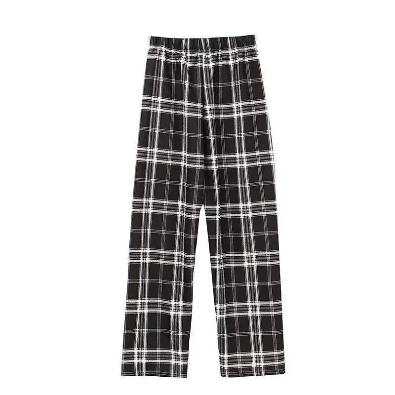 High Waist Fleece Lined Wide Leg Pants Comfortable Casual Korean Style Home Wear Slimming Trousers