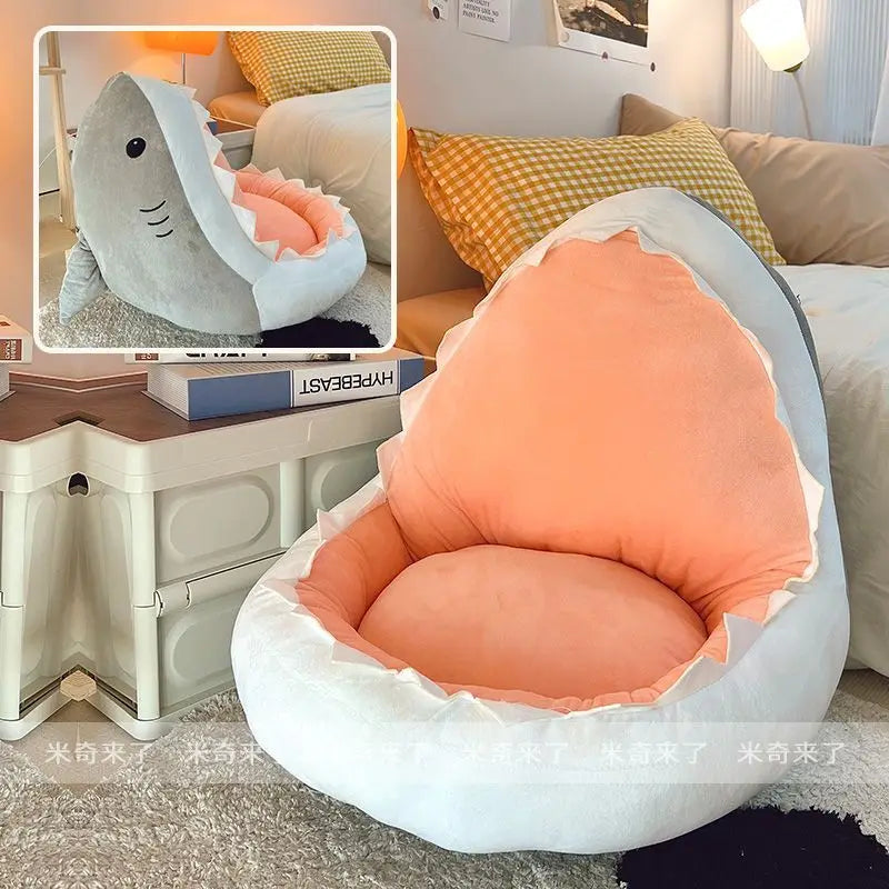Shark Shaped Lazy Cushion on The Ground,Tatami Futon Bedroom Balcony Bay Window Floor Soft Cushion,Children's Reading Area Chair