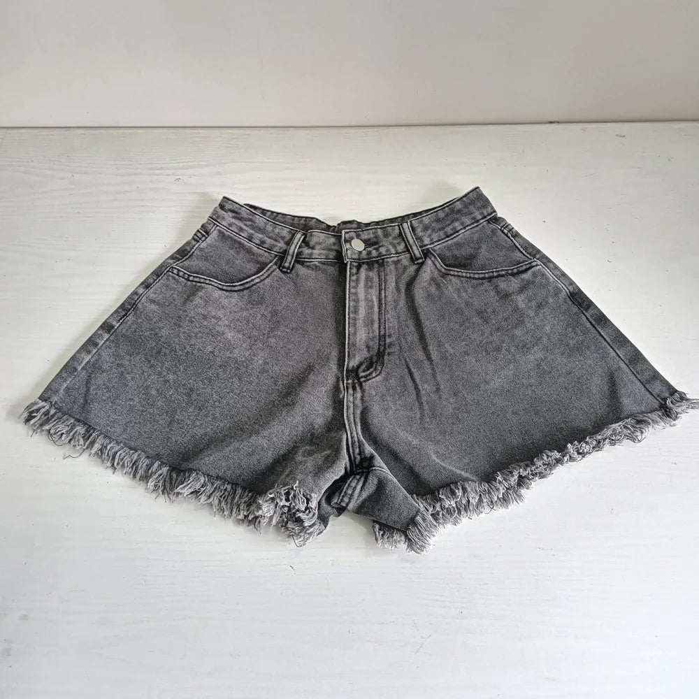 Jean Shorts High Waist Booty Shorts Loose Denim Shorts Dark Gray Short Jeans Street Wear Clothes XS Clothing