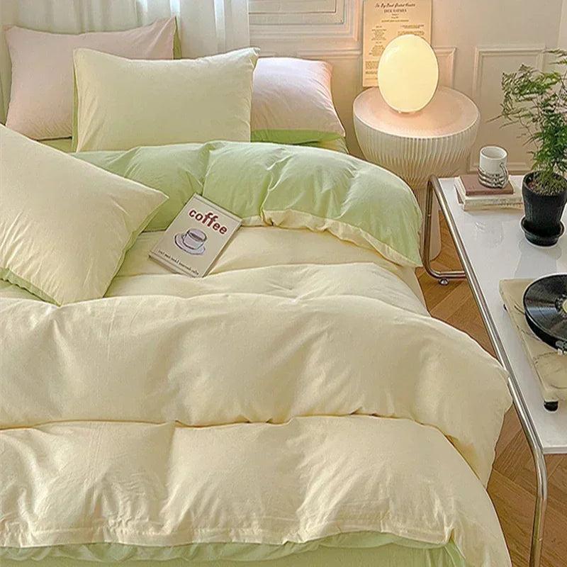 100% Cotton Duvet Cover Set Double Skin Friendly Quilt Cover Set Comforter Covers Pillowcase Bedding Set Custom Size No Sheets