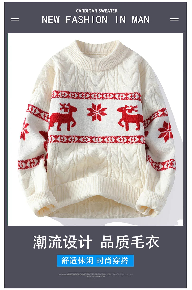 sweater High End Luxury Cashmere Sweater Thick Warms Sweaters With Deer Korean Harajuku Christmas Jumper