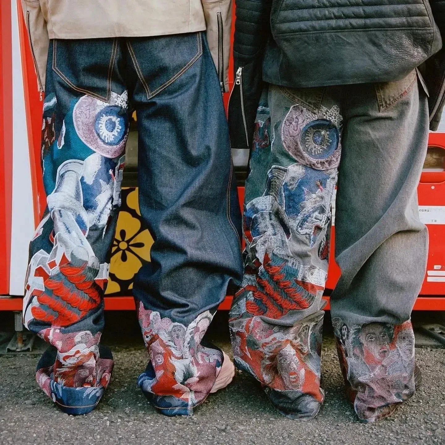 Streetwear Y2K Jeanss Casual Hip Hop Punk Baggy Jeans Retro Oversized Graphic Embroidery High Waisted Wide Leg Jeans