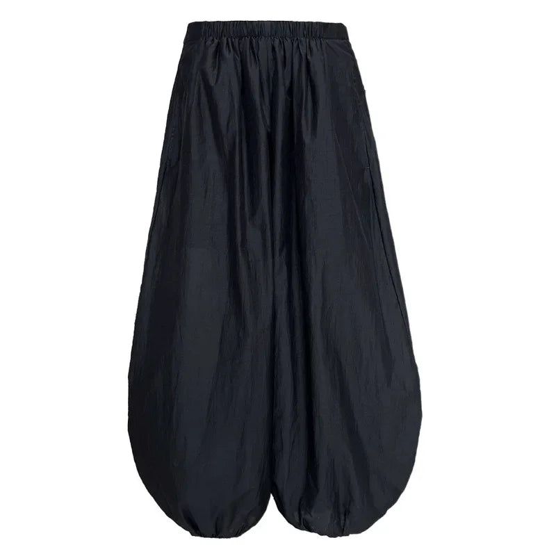 Oversized Bloomers Elegant Lantern Pants Casual Loose Breathable Cotton Wide Leg Pants