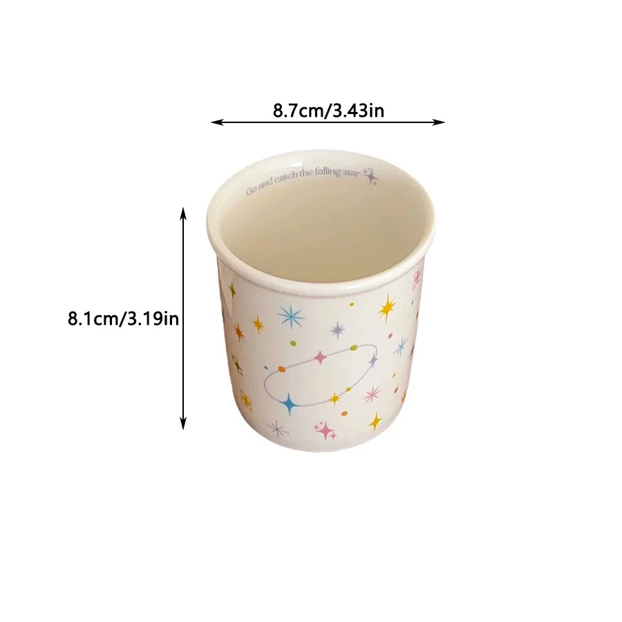 ins colorful polka dot smiley face espresso cup small hand-held cup ceramic cup