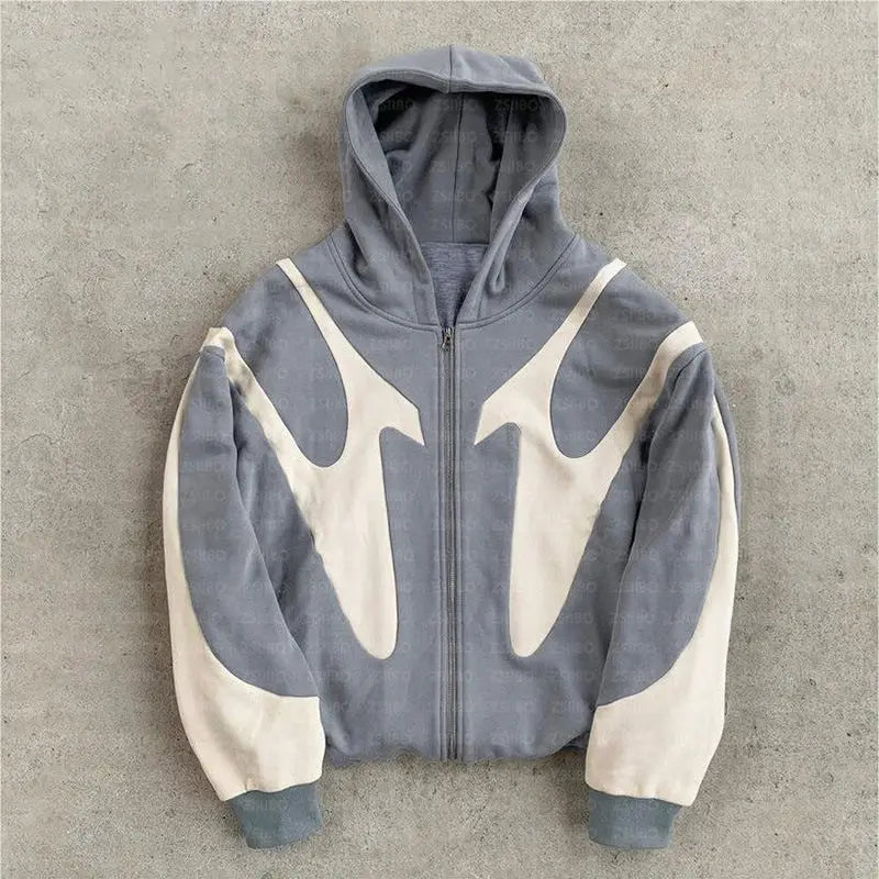 Harajuku Street Hip Hop Cross Hoodies Splicing Zipper Sweatshirt Hoodie y2k Harajuku Gothic Coat Hoodie Female