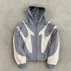 Harajuku Street Hip Hop Cross Hoodies Splicing Zipper Sweatshirt Hoodie y2k Harajuku Gothic Coat Hoodie Female