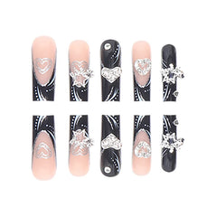 24PCS/1BOX Black French Wearing Sweet