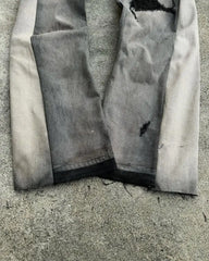 American Hip Hops Jeans High Waist Frayed Patchwork Embroidery Micro Flared Jeans Street Clothing Loose Floor Pants