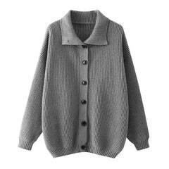 Jersey Single breasted Casual Sports Coat Solid Color Stand Collar Wweater Fleece Warm Cardigan