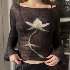 Casual 90s Harajuku Clothes Y2K Long Sleeve Sweater emo Knitwear Tide Tops Cute Vintage Fit Pullover