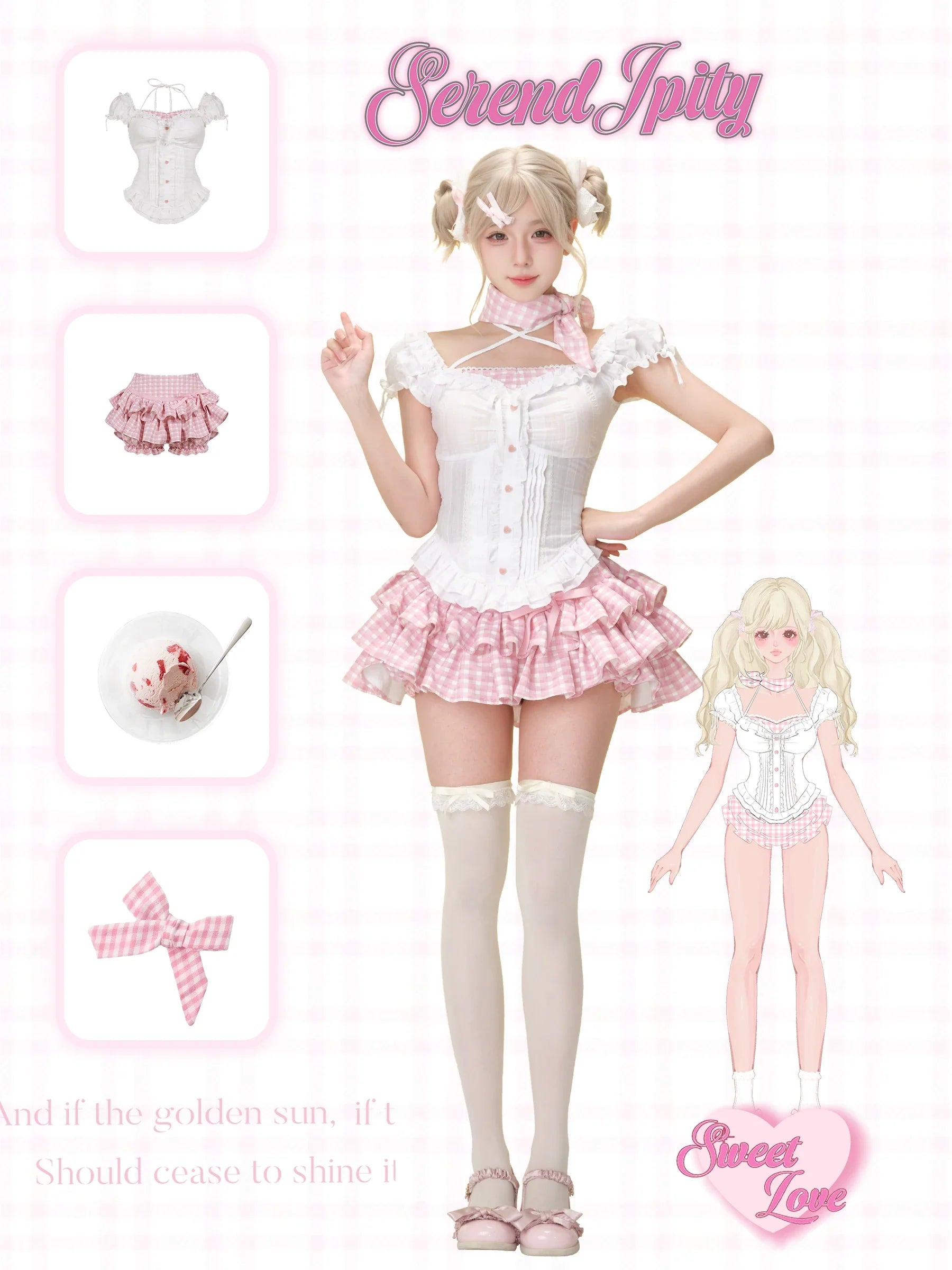 Japanese Kawaii Lolita Elegant 2 Piece Sets Pink Y2k Bow Design Mini Skirt Suit Princess Sweet Chic Outfits