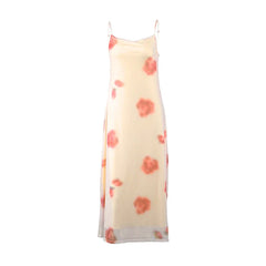 Dress Streetwear Strap Sleeveless Blue Print Dresses Casual Slim Club Party Elegant Dresses Female