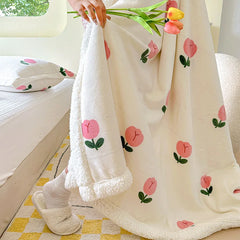 Cartoon Printed Lamb Wool Blanket Thick