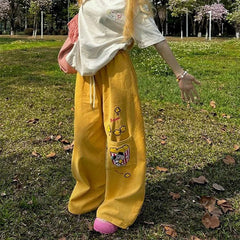 Y2K Cargo Pants Oversized Embroidery Sweatpants Harajuku High Waist Wide Leg Joggers Streetwear Korean Baggy Trousers New