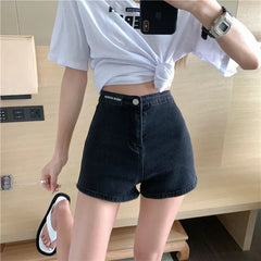 Retro Spicy Girl High Waist Skinny Denim orts Thin Korean Sle Cotton Stretch Tight Fit Trendy Pants
