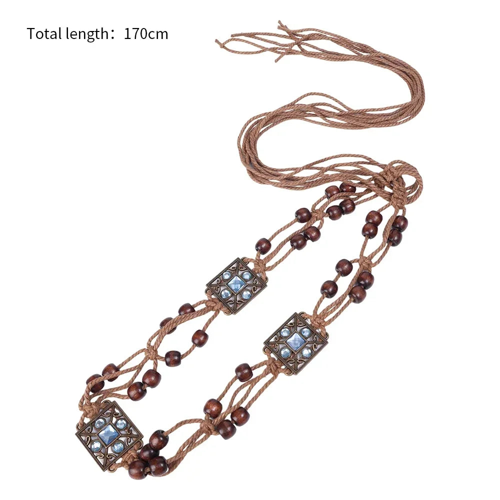 Butterfly Tassel Waist Chain Y2K Trendy Bohemian Belt Beach Accessories Vintage Flower Jean Skirt White Dress Belts