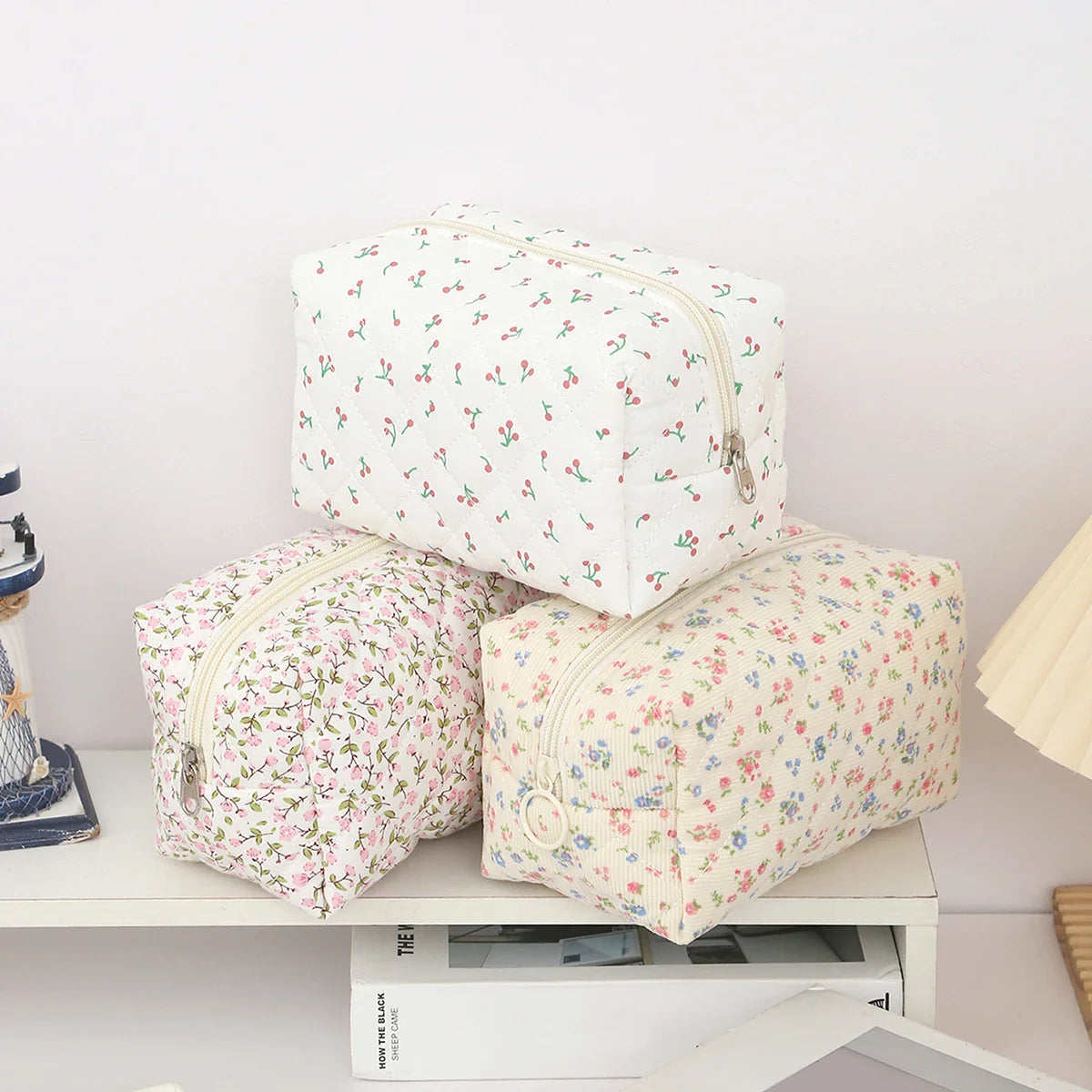 1 pc exquisite bowknot single-layer pencil case, floral pattern design storage bag, a must-have