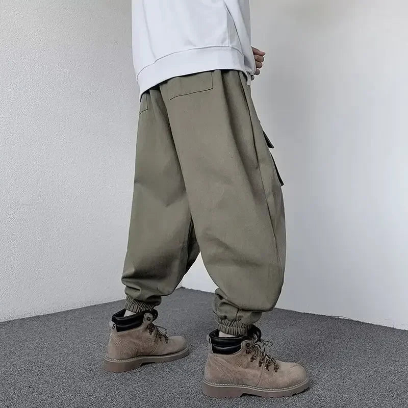 Japanese Style Loose-fit Wide-leg Cargo Pants