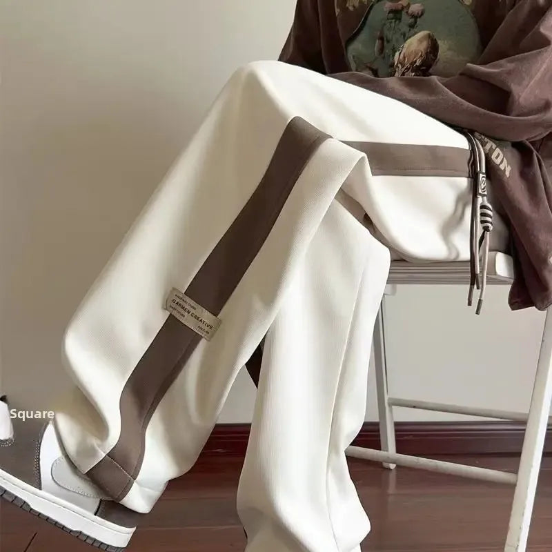 Thickened Fleece Casual Sports Harlan Pants Loose Fit Straight Leg Sweatpants
