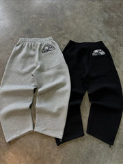 Trendy High Street Retro Casual Streetwear Sports Suit Y2K Harajuku Embroidered Hoodie Hip-hop Loose Sweatpants