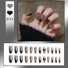 24PCS/1BOX girls Wear Wholesale Bow Girls Nail Art Fake Nails