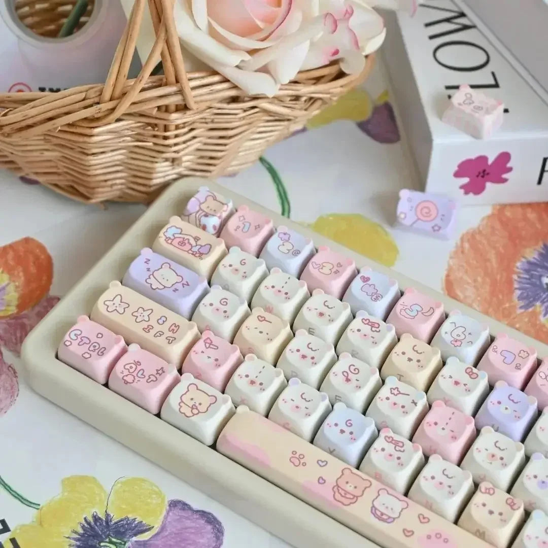 Cat Keycaps Cute Keycap Set of Keys PBT Key Cap Gift EAO Sublimation Mechanical Keyboard Cap 2.25 U 2.75U