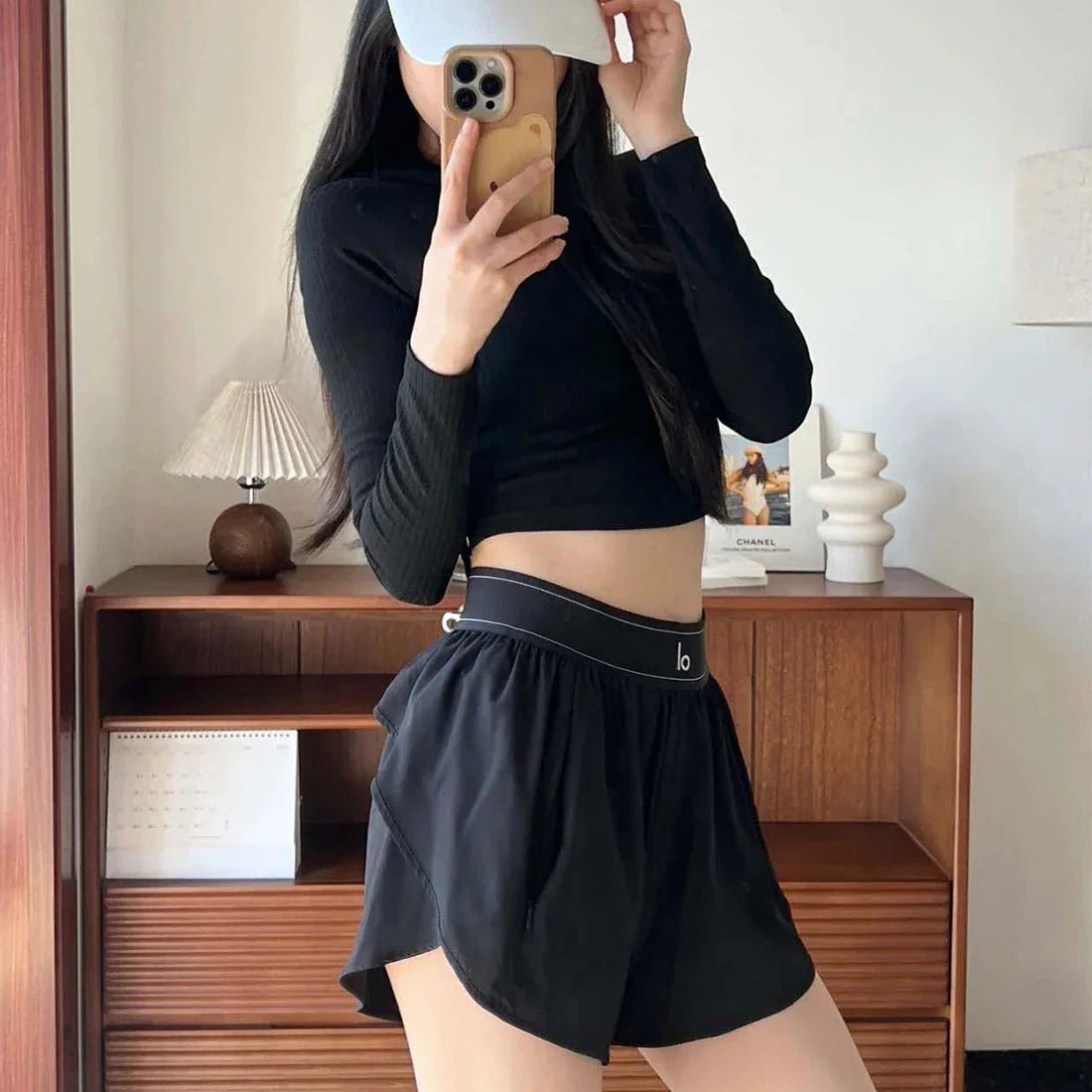 A* Yoga Shorts Thin Fast Drying Sports Breathable Elastic High Waist Loose Yoga Comfortable Running Gym Shorts