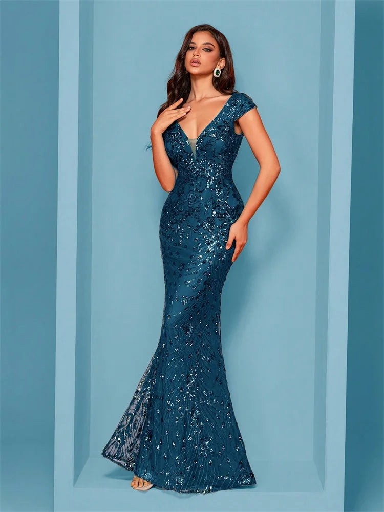 Elegant Blue Evening Dress