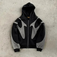American Retro Letter Printed Devil Pattern Hoodie Y2k Harajuku Casual Couple Zipper Hoodies Sweatshirt Street Clothing