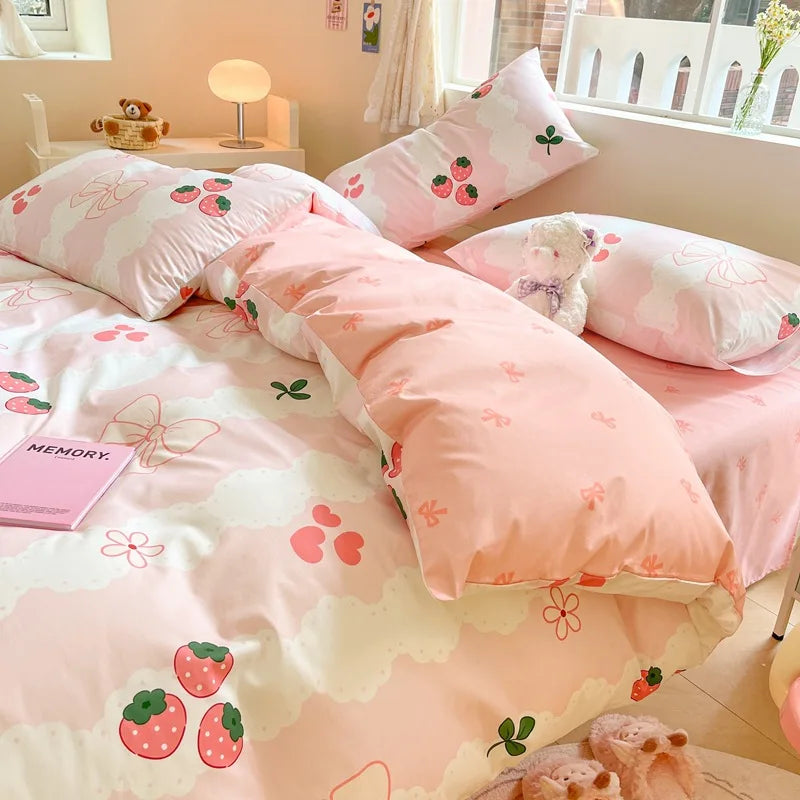 1Pcs 100% Cotton Printed Duvet Cover Cartoon Pattern Skin Friendly Breathable Comforter Cover Bedclothes