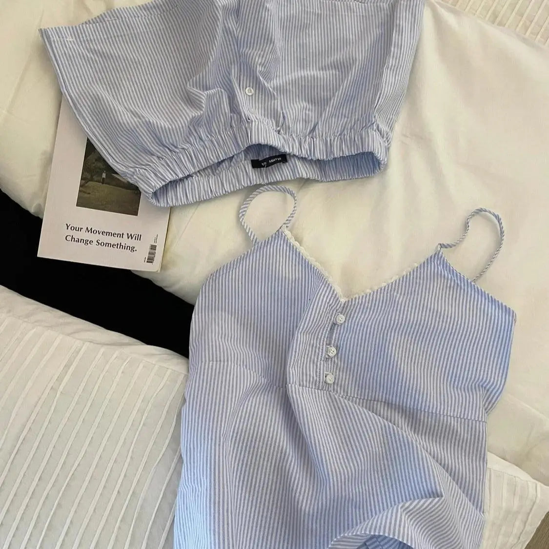 s 2 Piece Pajama Set with Cute Floral Print Short Sleeve Top