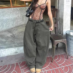GreenY2k Baggy Jeans Harajuku 90s Vintage Bent Knife Denim Trousers Japanese Jeans Oversize Clothes