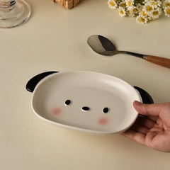 1pc/2pcs Ceramic bread plate, small dog shaped plate, cute mini fruit plate, dessert plate