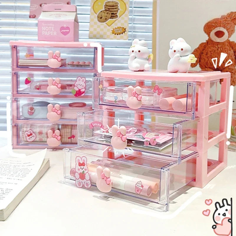 Desktop Storage Box Organizer Student Drawer Box Pen Holder Cute Office Childrens Hair Accessories Stationery Rack Organizer Box
