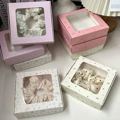 1/3/5/10pcs Packaging Boxes With Bowknot DIY Candy Cookies Gift Window Boxes Handmade Soap Wrapping Supplies Wedding Decor