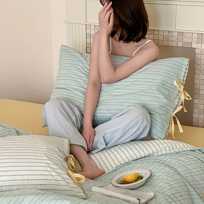 Double Sided Stripes Bow Pillow Cases 48x74cm Soft Comfortable Covers Cotton Pillow Cover Pillow Sham Beds Home Decoration gifts
