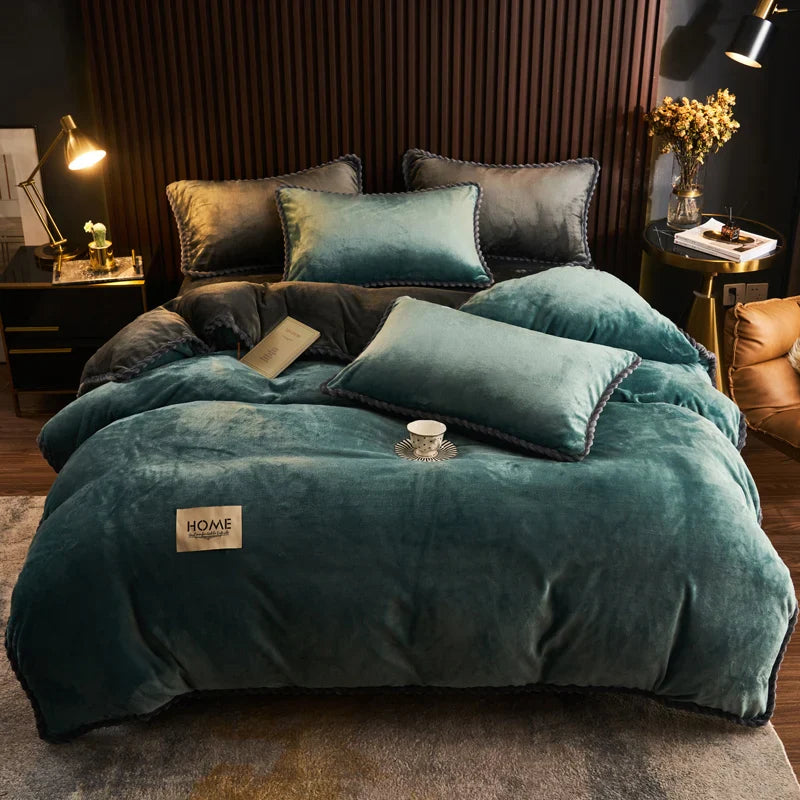 Plush Couple Bed Duvet Cover Bedspreads