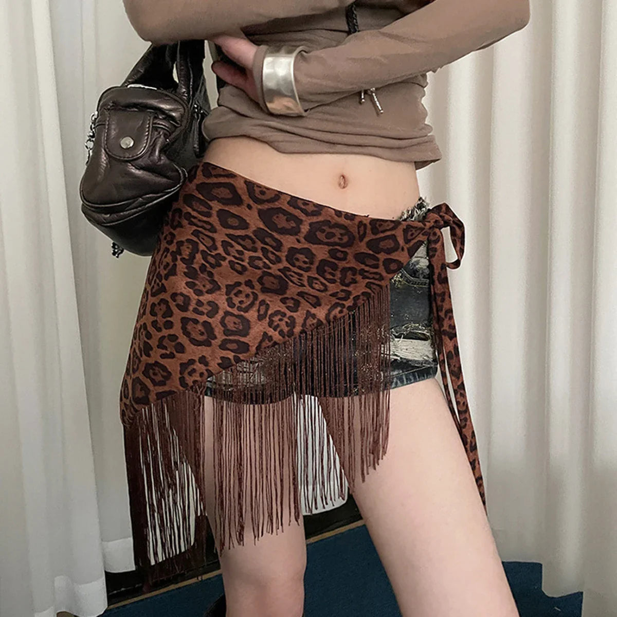 Chinese-style Bohemian ethnic triangular scarf tie, ladies' decorative waist cover, girl fart curtain