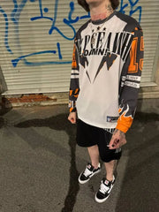 Y2K American марселин Jersey Long Sleeved T Shirt Street Wear Casual Baseball Jacket Harajuku Retro Loose Sports Shirt