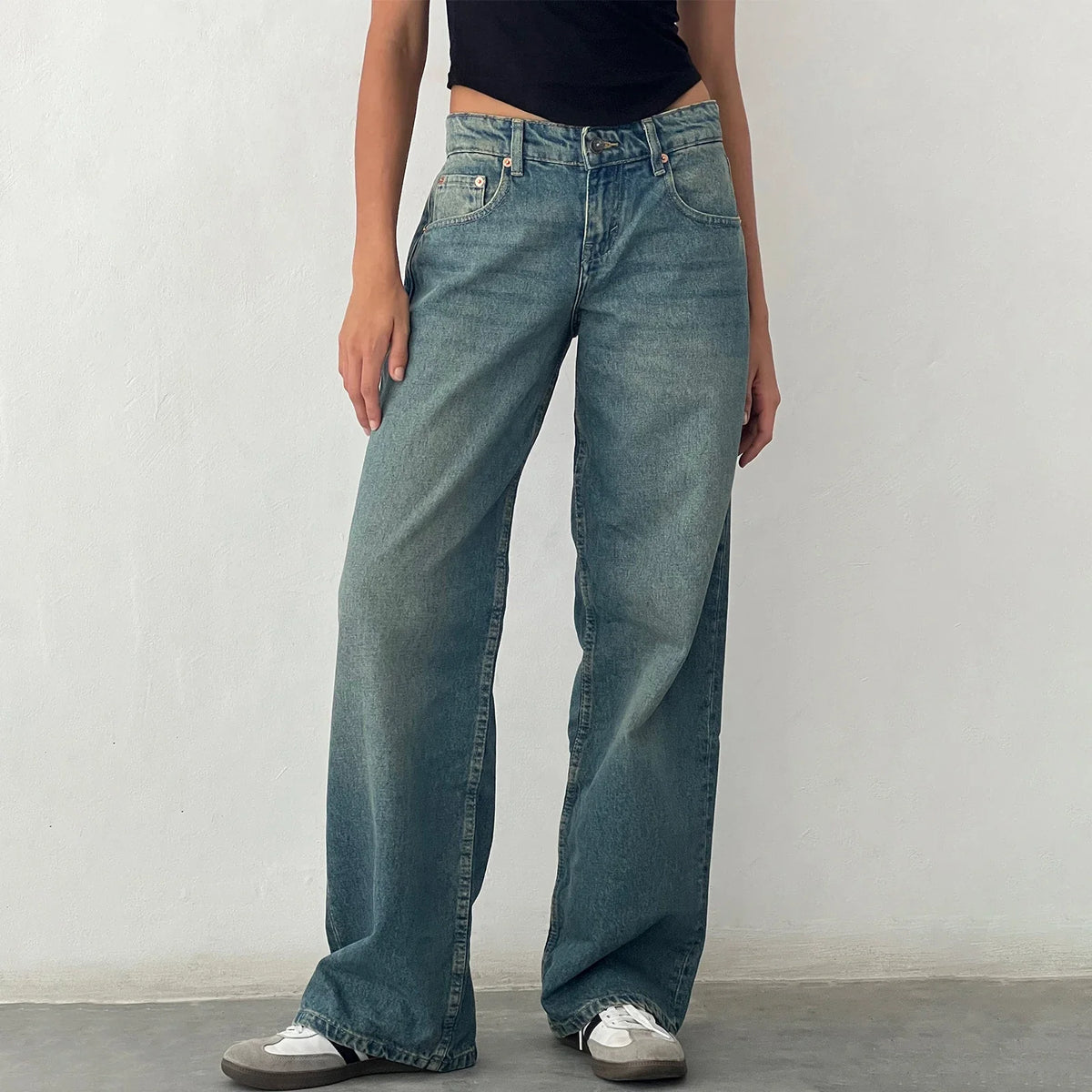 Wide Leg Jeans Casual High Waist Baggy Boyfriend Denim Pants Y2K Straight Streetwear Jeans Mom Jeans Trousers