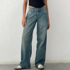 Wide Leg Jeans Casual High Waist Baggy Boyfriend Denim Pants Y2K Straight Streetwear Jeans Mom Jeans Trousers