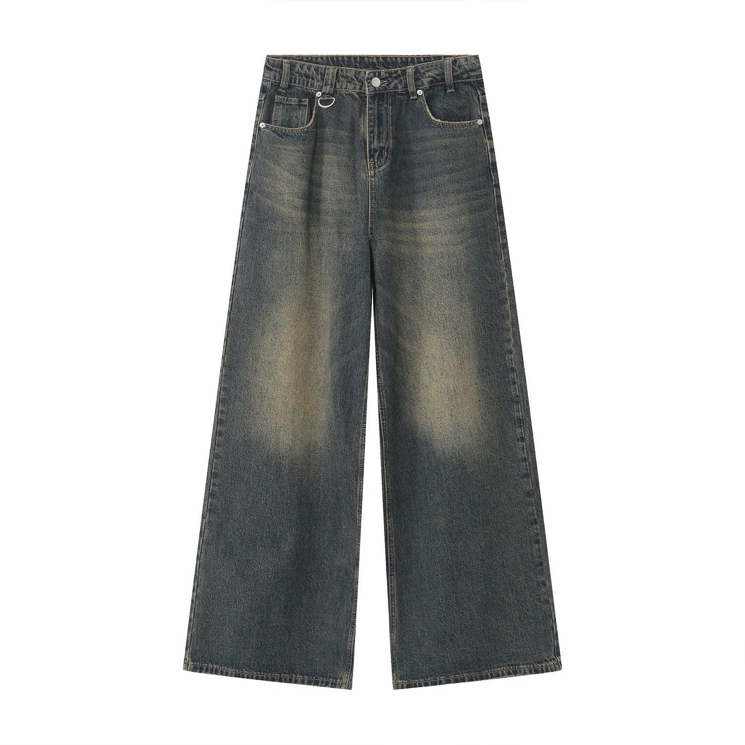 Baggy Straight Leg Wide Leg Jeans Male Vintage Wash Casual Denim Pants Youth Brand Streetwear Trousers