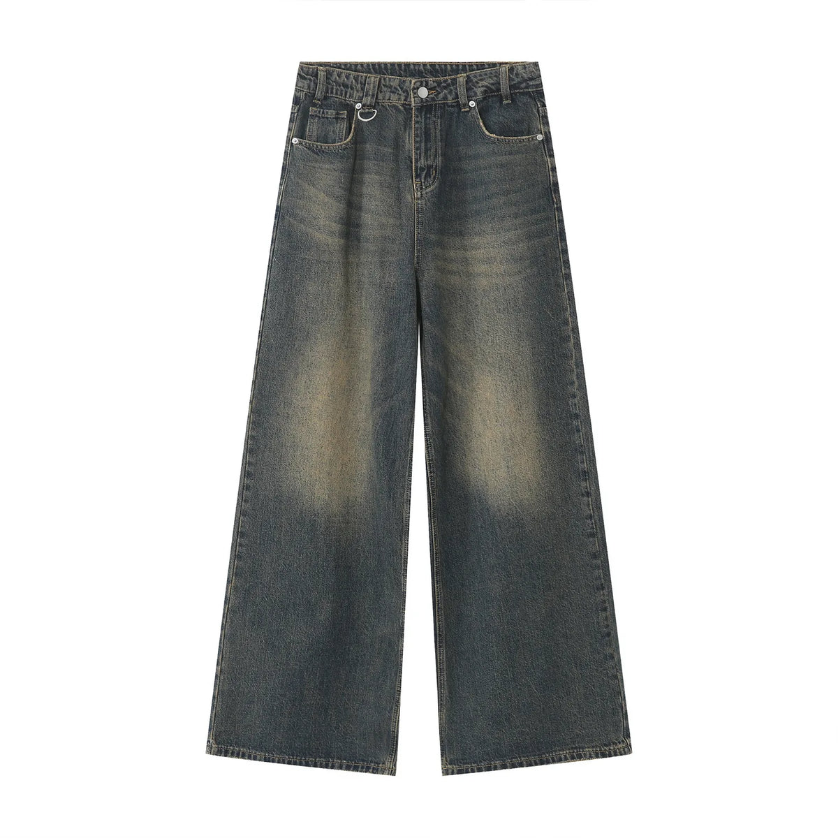 Baggy Straight Leg Wide Leg Jeans Male Vintage Wash Casual Denim Pants Youth Brand Streetwear Trousers